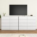 8 Drawers Dresser for Bedroom, Wood Bedroom Dresser Modern Drawer Chest, 8 Chest of Drawer, Tall Dresser for Closet, Dressers Organizer for Living Room, Closet, White - Grand Goldman Shop