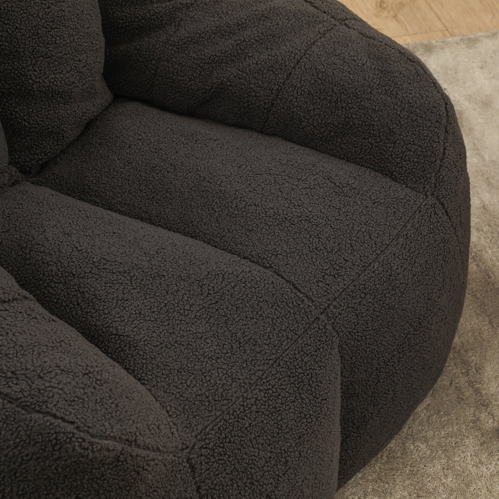 Comfy Bean Bag Chair with Memory Foam Filler – Tufted Soft Stuffed Bean Bag Sofa for Dorm, Apartment, or Living Room – Dark Gray - Grand Goldman Shop