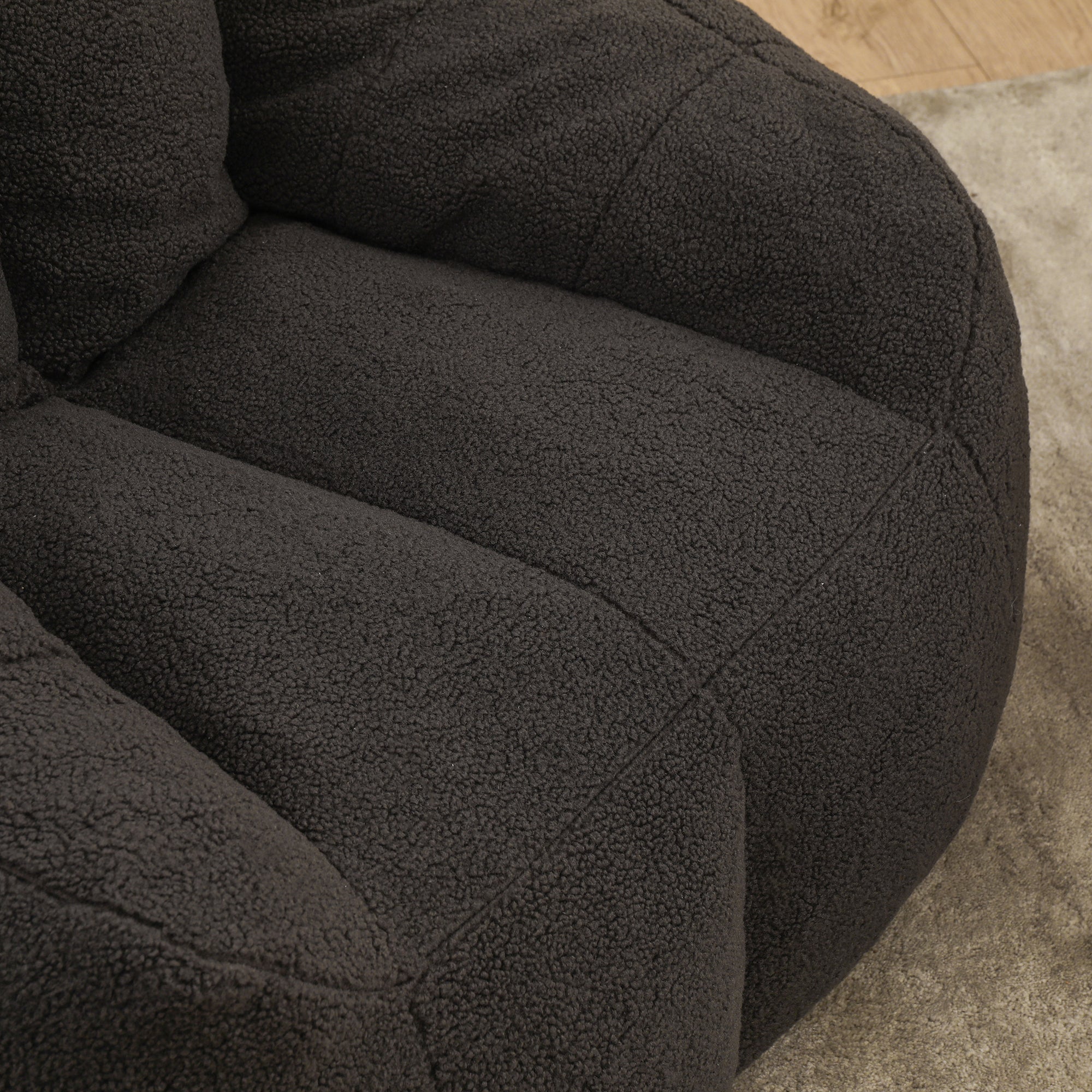 Comfy Bean Bag Chair with Memory Foam Filler – Tufted Soft Stuffed Bean Bag Sofa for Dorm, Apartment, or Living Room – Dark Gray - Grand Goldman Shop