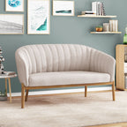 Mid Century Modern Loveseat with Channel Stitched Backrest - Grand Goldman Shop