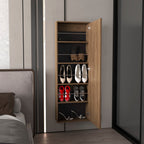 Wall Shoe Rack 54' H, One Mirror, One Door, Five Internal Storage Shelves, Approximate Capacity for Ten Shoes - Grand Goldman Shop