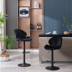 Bar Stools Set of 2 - Adjustable Barstools with Back and Footrest, Counter Height Bar Chairs for Kitchen, Pub -black - Grand Goldman Shop
