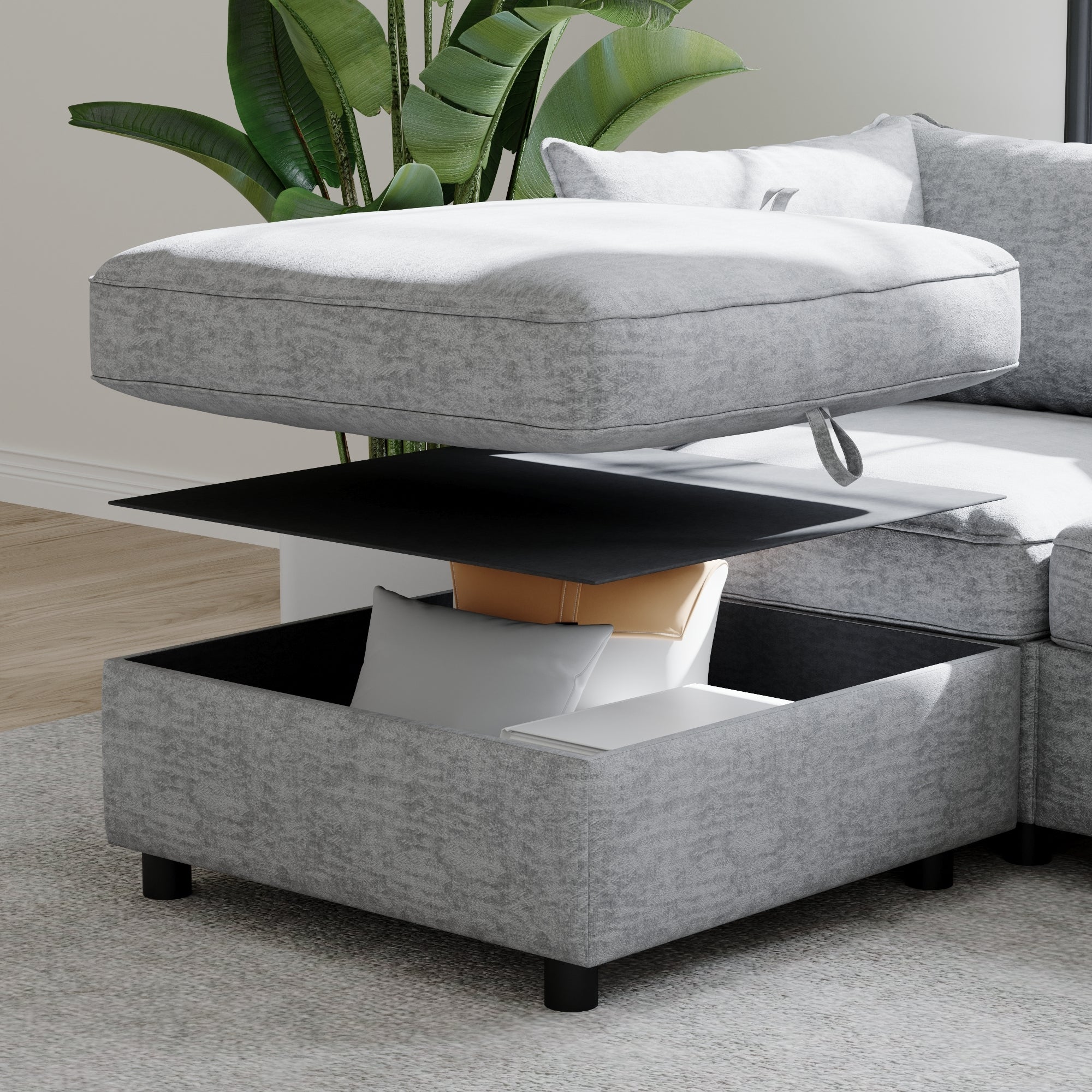 Modular Sectional Sofa, Convertible Sofa Seat With Storage, Sleeper Sectional Sofa Set, Fabric Flexible Modular Combinations for Living Room - Grand Goldman Shop