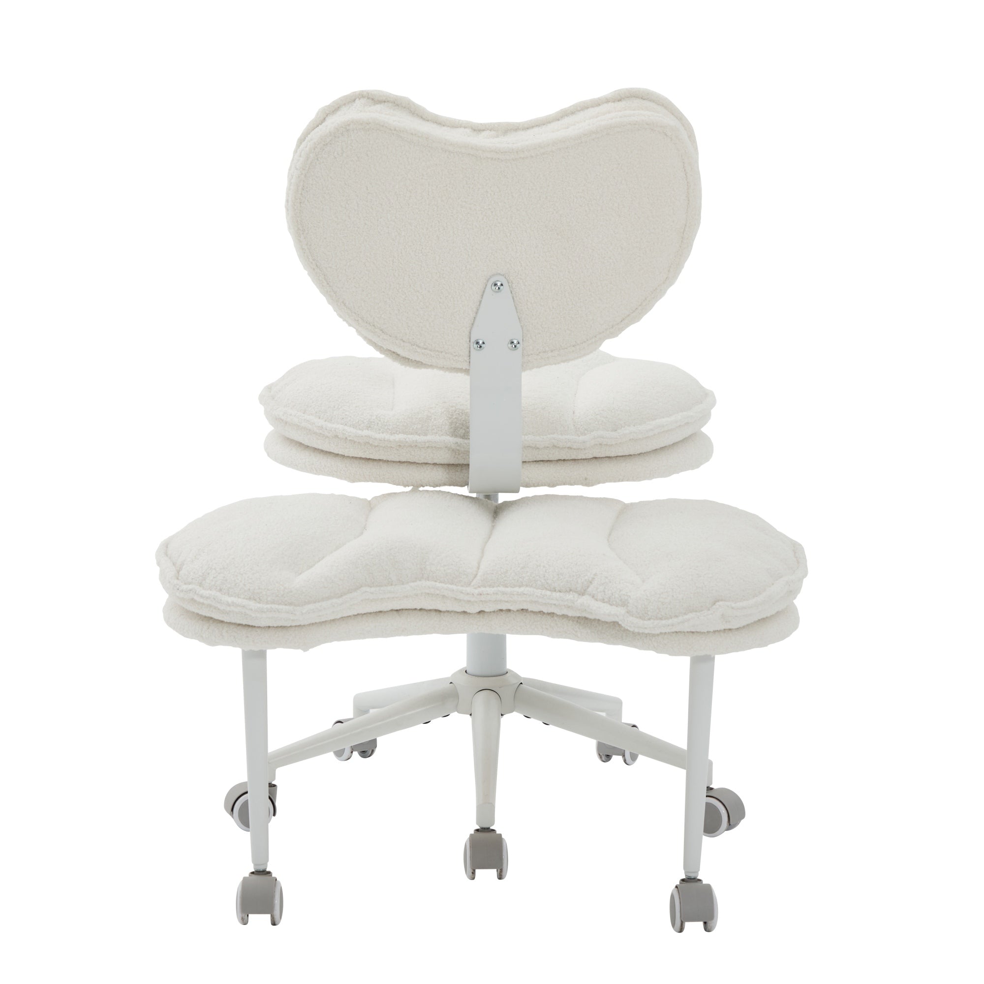 Meditation Chair Plus, Teddy Fleece Double-Layer Padding Cross Legged Rolling Chair for ADHD, Criss Cross Desk Chair with Lum