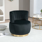 COOLMORE Swivel Barrel Chair, 360 Degree Round Armchair with Fluffy Velvet Upholstery for Living Room, Bedroom, Office - Grand Goldman Shop