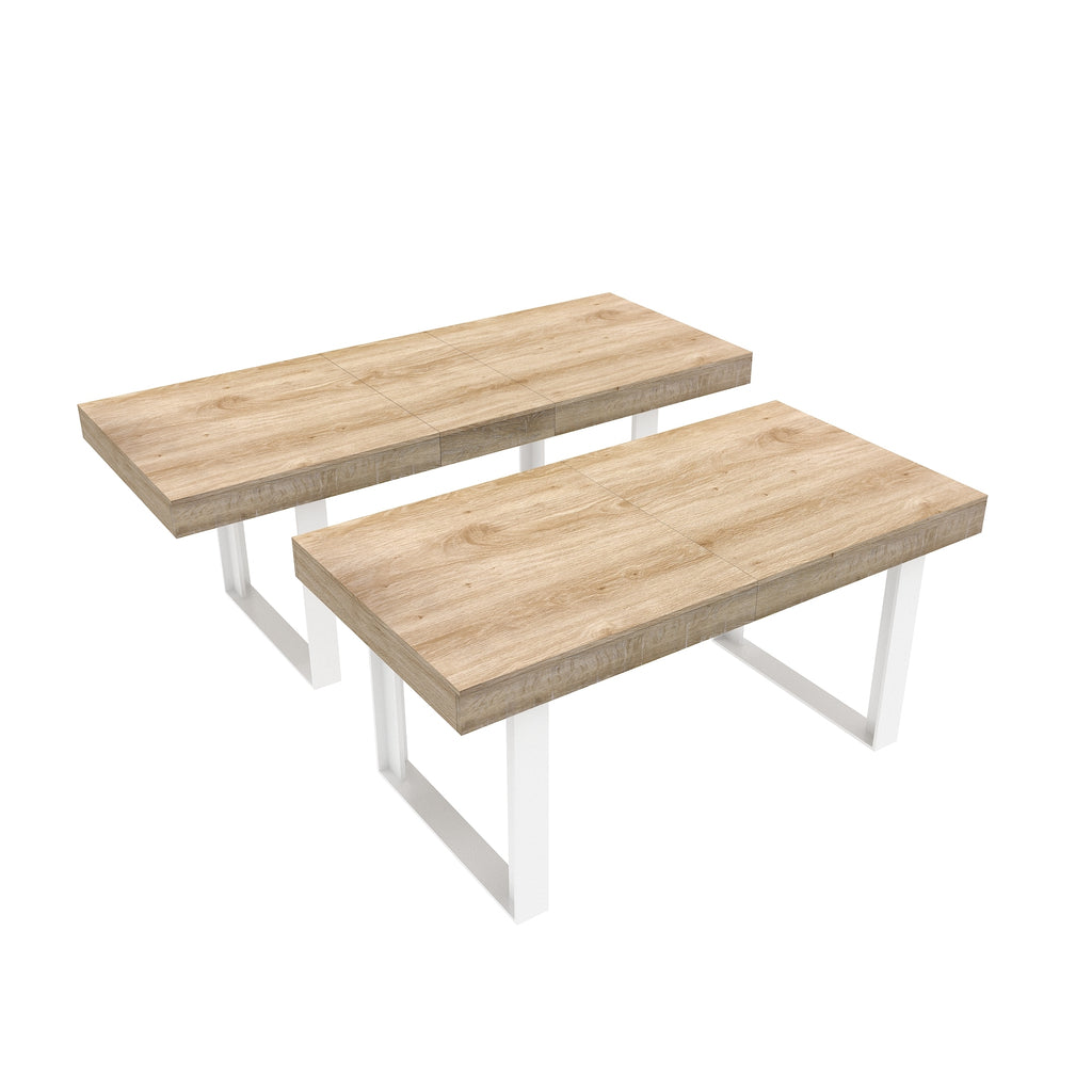 Extendable Dining Room Table for 6 8 10, Modern Farmhouse Wooden Kitchen Expanding Table, Long Large Expandable Dining Room Conference Table - Grand Goldman Shop