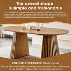 Wooden Dining Table, Flexible and Extendable, Multi-functional and Space-saving, Fashionable Oval Design and Slatted Table Legs, Tea Table or Office Desk, Beautiful and Practical - Grand Goldman Shop