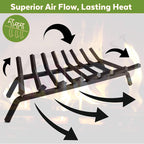 Fireplace Grate,Fireplace Log Holder,Heavy Duty Solid Cast Iron FIrewood Log Burning Rack for Inside The Fireplace Accessories Outood Fire Pit Kindling Fireplace Tools (36 inch) - Grand Goldman Shop