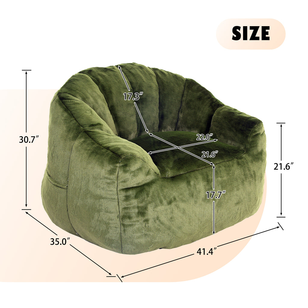 Beanbag Chair, Beanbag Sofa Chair with Armrests Stuffed High-Density Foam, Lazy Sofa Comfy Chairs Beanbag Chair for Adults in Living Room, Bedroom Reading - Grand Goldman Shop