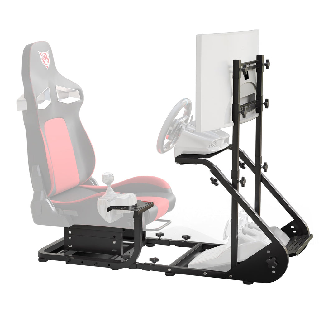 Enhanced and stable racing wheel cockpit, compatible with Fanatec, PXN, Thrustmaster, and Logitech adjustable driving simulat