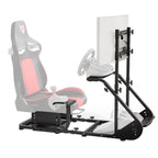 Enhanced and stable racing wheel cockpit, compatible with Fanatec, PXN, Thrustmaster, and Logitech adjustable driving simulat