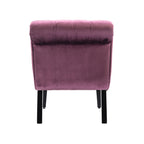 COOLMORE Modern Velvet Armless Accent Living Room Chair / Leisure Chair,Upholstered Fabric Button Comfortable Chair with Wooden Legs for Bedroom, Living Room, Office (Purple Velvet) - Grand Goldman Shop