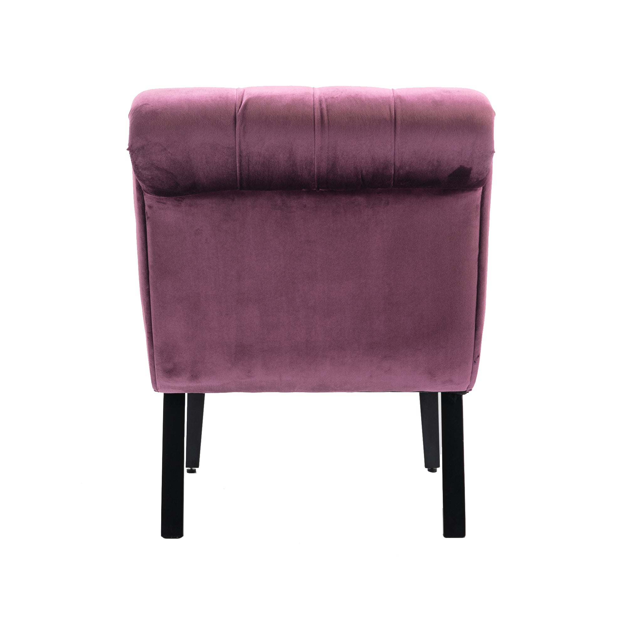 COOLMORE Modern Velvet Armless Accent Living Room Chair / Leisure Chair,Upholstered Fabric Button Comfortable Chair with Wooden Legs for Bedroom, Living Room, Office (Purple Velvet) - Grand Goldman Shop