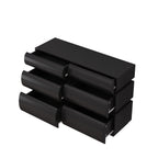 Minimalist Modern 6 Drawer Dresser in Black, Handle-Free Design with Wide Storage, MDF Construction, 43.31 x 15.75 x 29.53 inches - Grand Goldman Shop