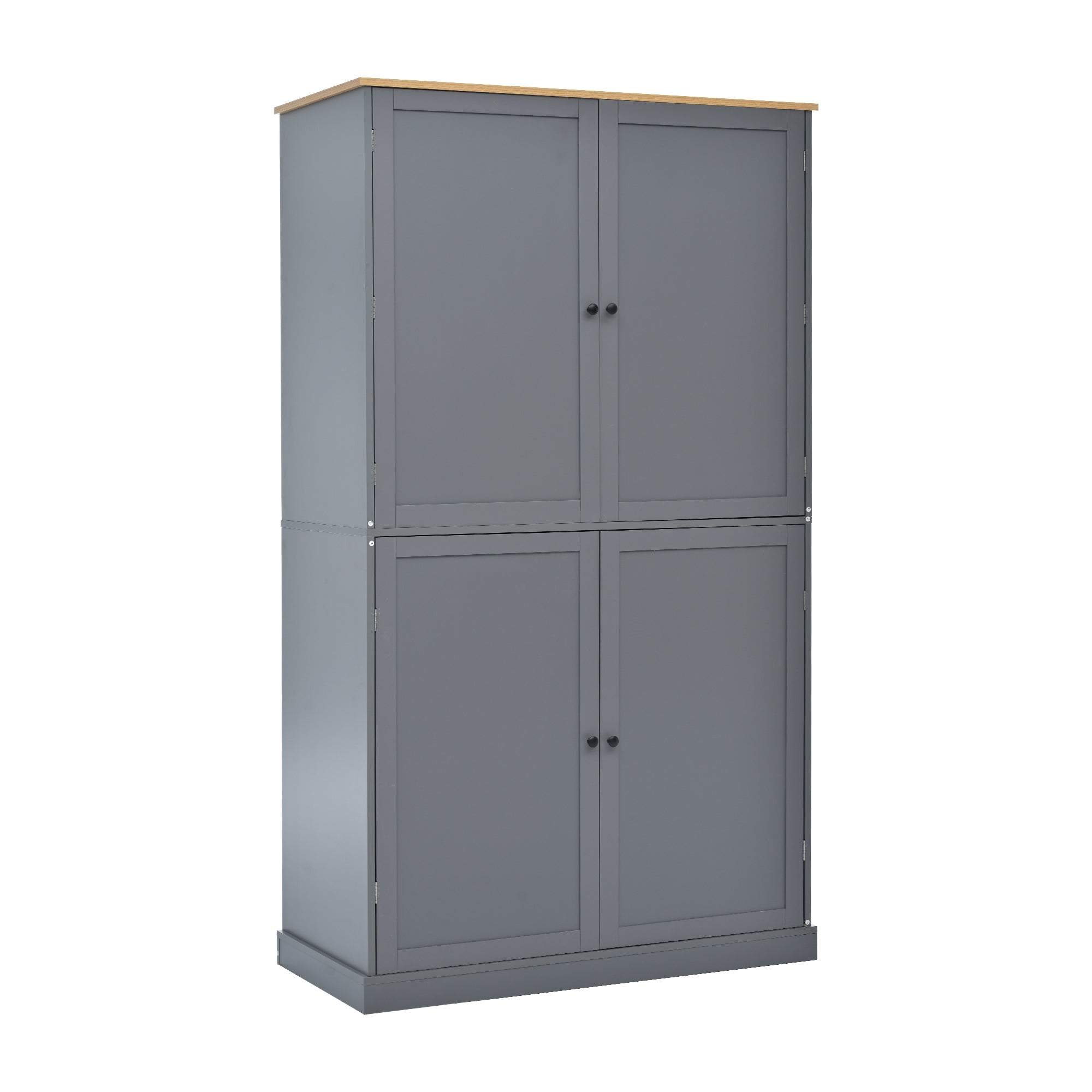[Assembly Video Provided]TOPMAX 40.2x20x71.3inch High Freestanding Kitchen Pantry Large Cupboard Storage Cabinet with 2 Drawers, 2 Adjustable Shelves, 8 Door Shelves for Kitchen, Dining Room,Gray - Grand Goldman Shop