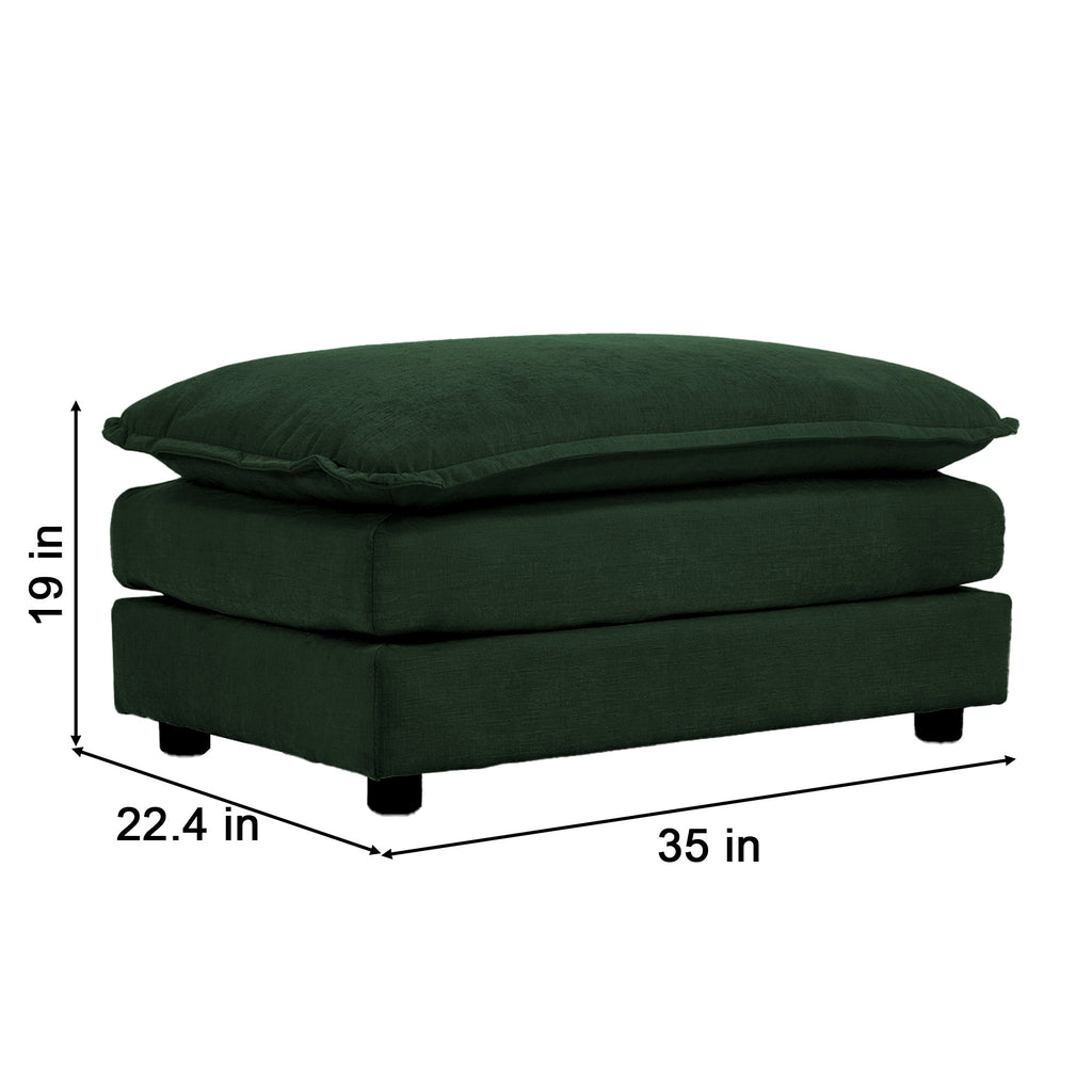 Chenille Fabric Ottomans Footrest to Combine with 2 Seater Sofa, 3 Seater Sofa and 4 Seater Sofa, Green Chenille - Grand Goldman Shop