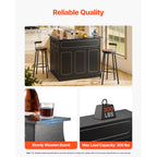 Home Bar Unit, L-Shaped Wine Bar Cabinet Table 4-Tier with Storage Shelves,  Wine Glass Holder, 300 lbs Max Capacity, Wood Liquor Cabinet for Home, Kitchen, Living Room, Pub, Basement, Black - Grand Goldman Shop