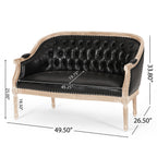 French Country Chesterfield Style Tufted Loveseat - Grand Goldman Shop