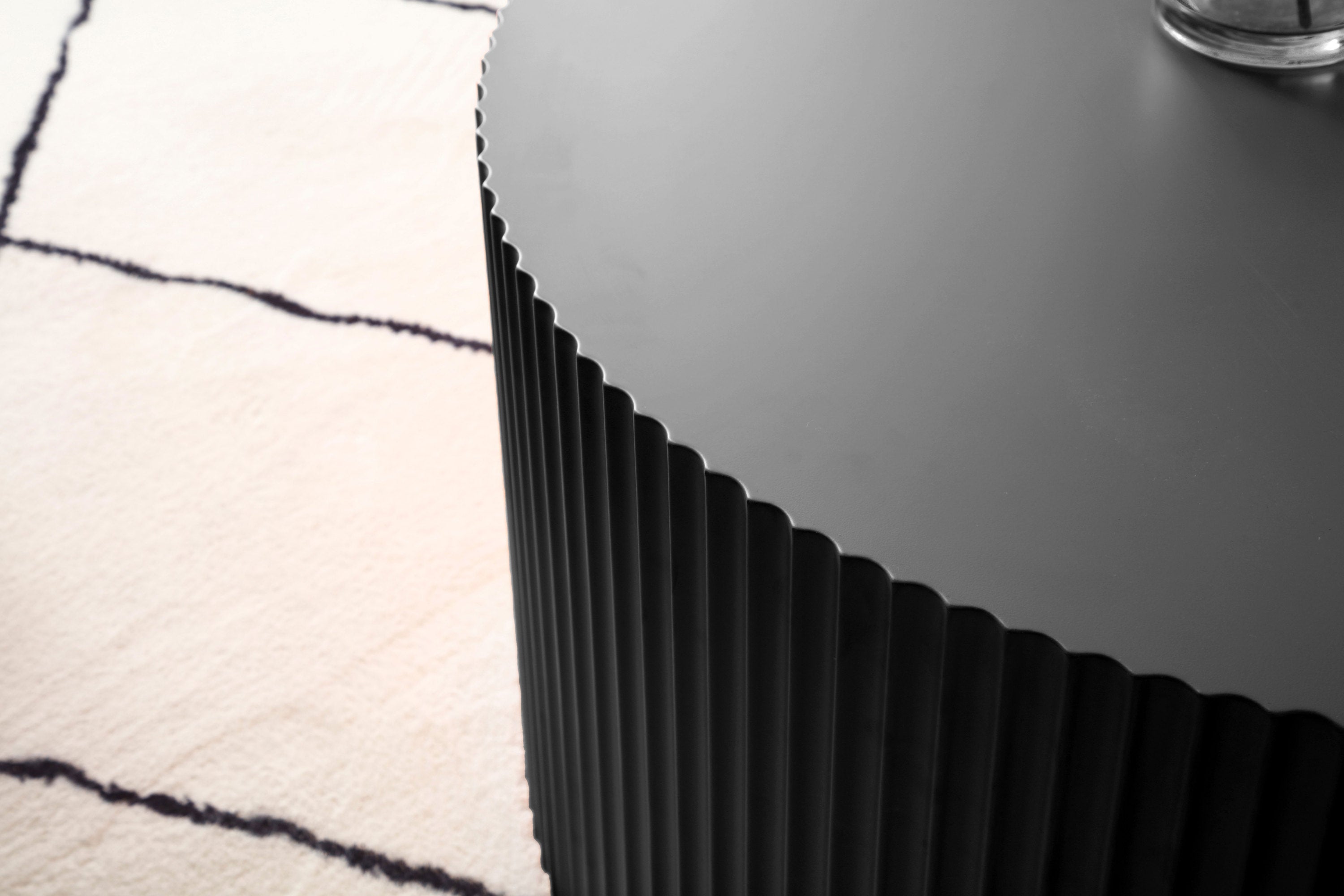 Black Nesting table set of 2 Round and Half Moon Shapes,No Need Assembly(Same Sku:W876P271183) - Grand Goldman Shop
