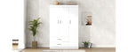 3-Door Wardrobe with 2 Drawers, White(OLD SKU:LP006001AAK) - Grand Goldman Shop