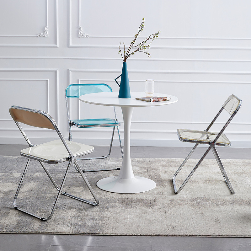 White Round Table, Modern Dining Table, MDF Top and Steel Base Tulip Round Kitchen Table, Mid Century Coffee Table for Living Room 24 Inch, Oval Dining Table - Grand Goldman Shop