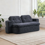 Modern Floor Sofa with 2 Pillows,Convertible Corduroy Fabric Foam-Filled Sleeper Sofa Bed, no assembly required,Convertible Sofa Cushion Unfolds into Quilt,Folding Mattress for Living Room,Playroom - Grand Goldman Shop