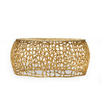 Modern Glam Mesh Coffee Table with Gold Accents and Aluminum Frame,27.50 x 27.50 x 12.50 - Grand Goldman Shop