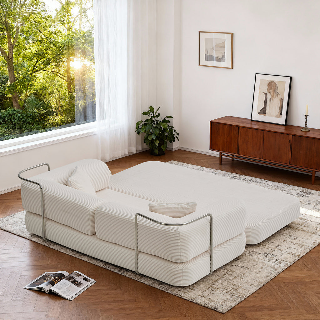 Floor Couch,Compressed Sofa,Convertible Floor Sofa Bed with Convertible Blanket Pillow,Enhanced frame stability,Comfy Couch Lounge Sleeper Bed,for Living Room Bedroom - Grand Goldman Shop