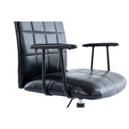 Antique black PU leather color office chair, with armrest, high backrest, soft foam seating, 360 degree swivel , up and down 