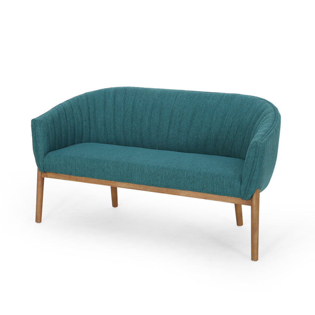 Mid Century Modern Loveseat with Channel Stitched Backrest - Grand Goldman Shop