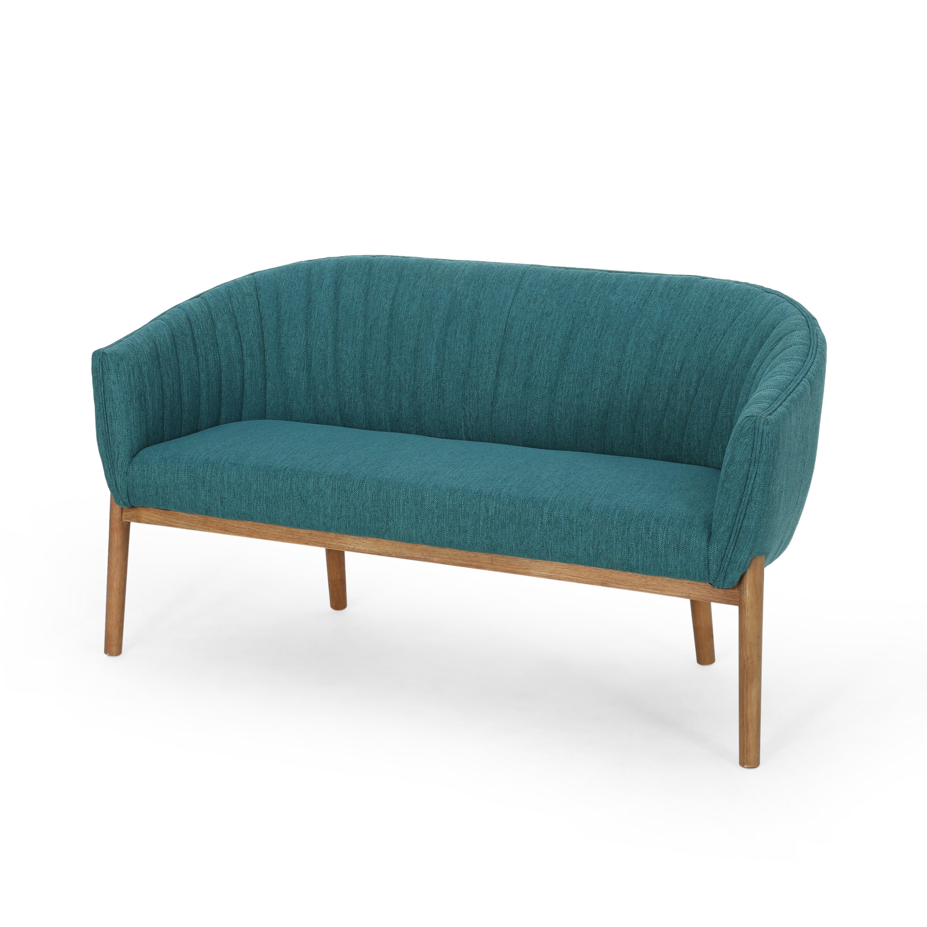 Mid Century Modern Loveseat with Channel Stitched Backrest - Grand Goldman Shop