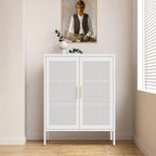 NO LOCK, Metal Storage Cabinet with 2 Doors and 2 Adjustable Shelves, Steel Storage Cabinet, Metal File Cabinet for Home Offi