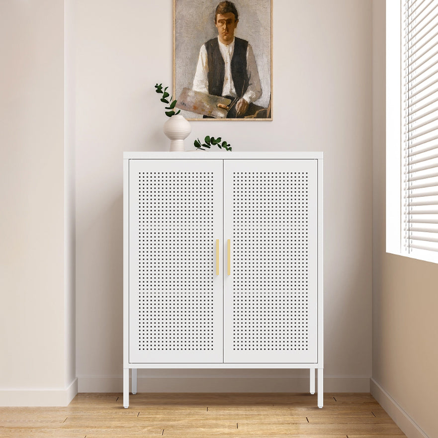NO LOCK, Metal Storage Cabinet with 2 Doors and 2 Adjustable Shelves, Steel Storage Cabinet, Metal File Cabinet for Home Offi