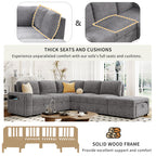 U_STYLE L-shaped Pull-Out Sofa Bed with Storage, USB Ports, and Cup Holders, Modular Design for Living Rooms, Offices & Apartments - Grand Goldman Shop