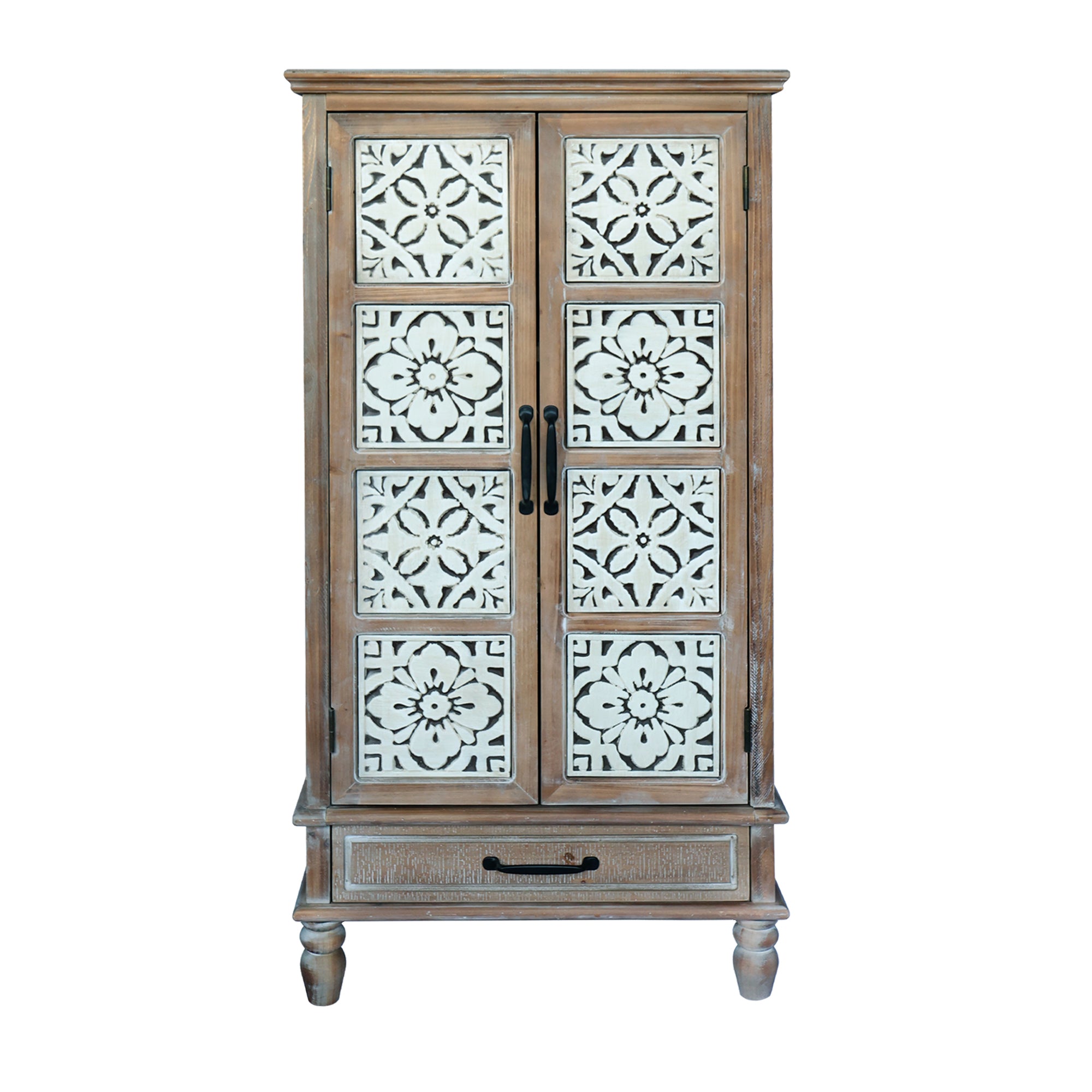 55.12'' Tall Tower Storage Cabinet - Rustic Wood Sideboard Pantry Cabinet - Versatile Buffet Cabinet with Storage for Home Decor and Organization chic cabinet with two doors and a drawer - Grand Goldman Shop