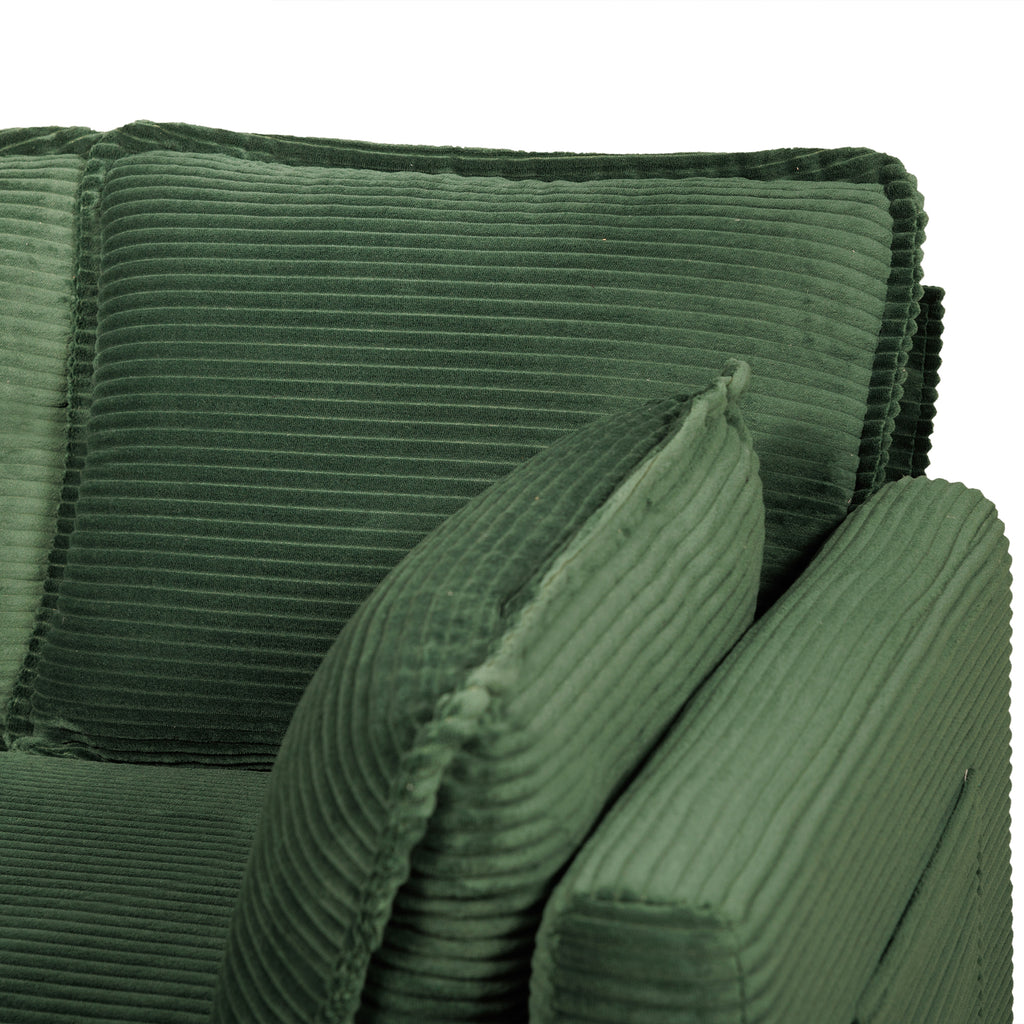 48' Soft Corduroy Loveseat Couch W/Soft Cushions,Side Storage Pocket,Sturdy Composite Board & Solid Wood Frame, High Rebound Sponge,Easy Assembly,Ideal for Living Room,Apartment,Dorm,Office. - Grand Goldman Shop