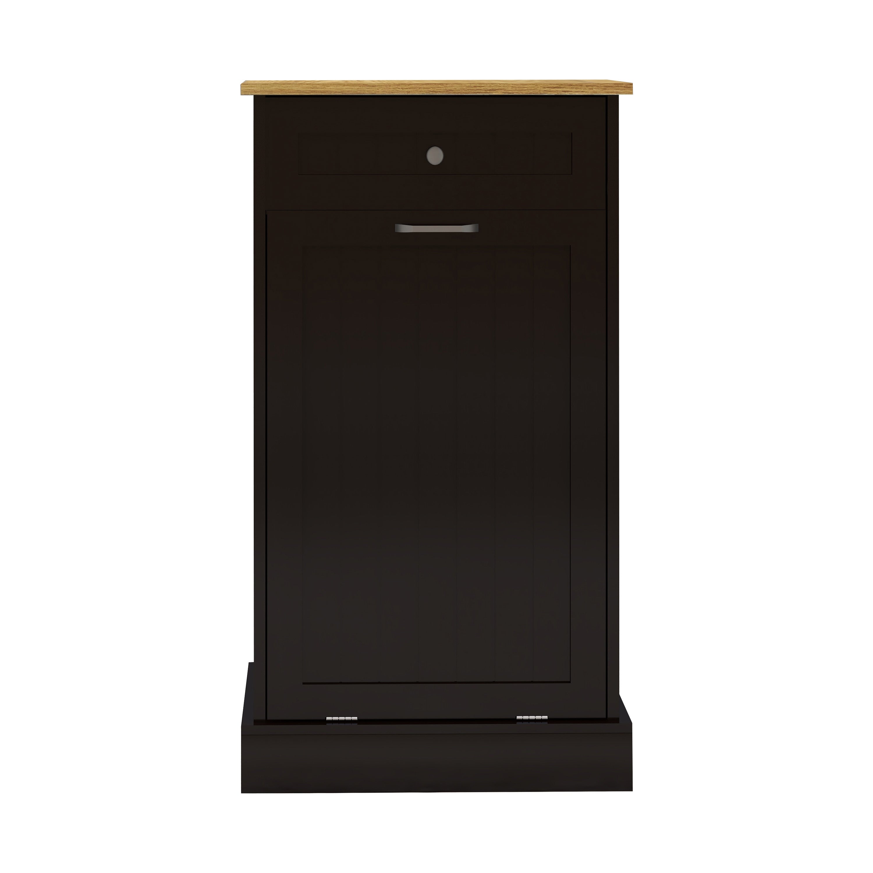 One Drawers and One-Compartment Tilt-Out Trash Cabinet Kitchen Trash Cabinet-Black - Grand Goldman Shop