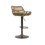 COOLMORE Modern Swivel Bar Stools Set of 2 with Adjustable Height and Footrest in Green Linen - Grand Goldman Shop