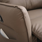 PU Rocking Recliner Chair, 360° Swivel Nursery Rocking Chair, Glider Chair, Modern Small Rocking Swivel Recliner Chair, Home Theater Seating, Side Pocket (Brown+360° Swivel) - Grand Goldman Shop