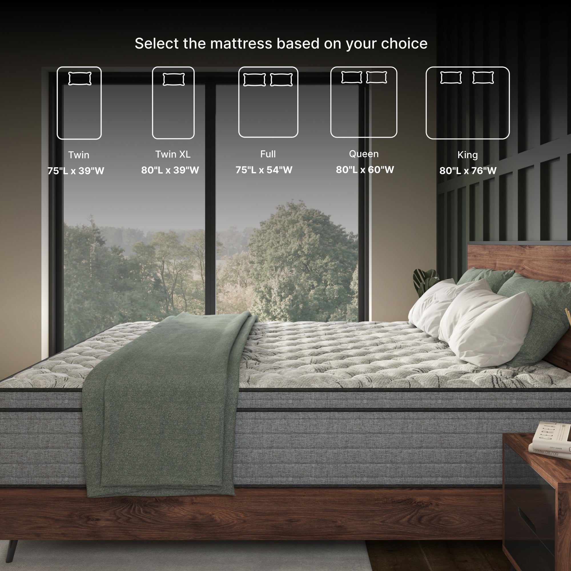 NapQueen Elite Series Machka 12 Inch Full Size Cooling Gel Memory Foam Hybrid Mattress in Grey+White, Foam+Spring, Designed for Pressure Relief and Orthopedic Support - Grand Goldman Shop