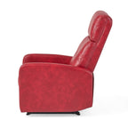 Contemporary Red PU Recliner Chair with Lever Mechanism - Grand Goldman Shop
