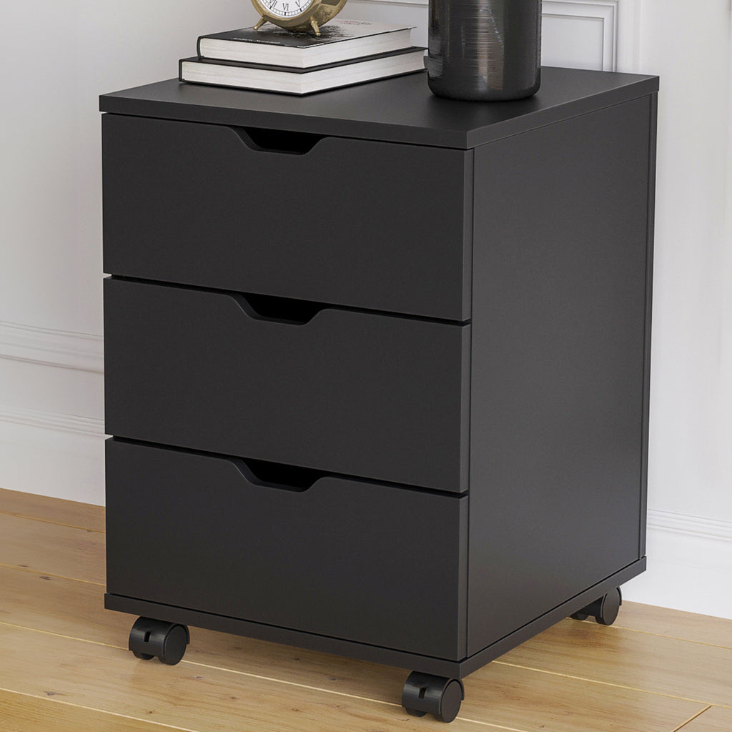 3-Drawer Vertical Filing Cabinet Rolling Wood Mobile File Cabinets Under Desk for Home Office with Casters(Non-Assembled) - G