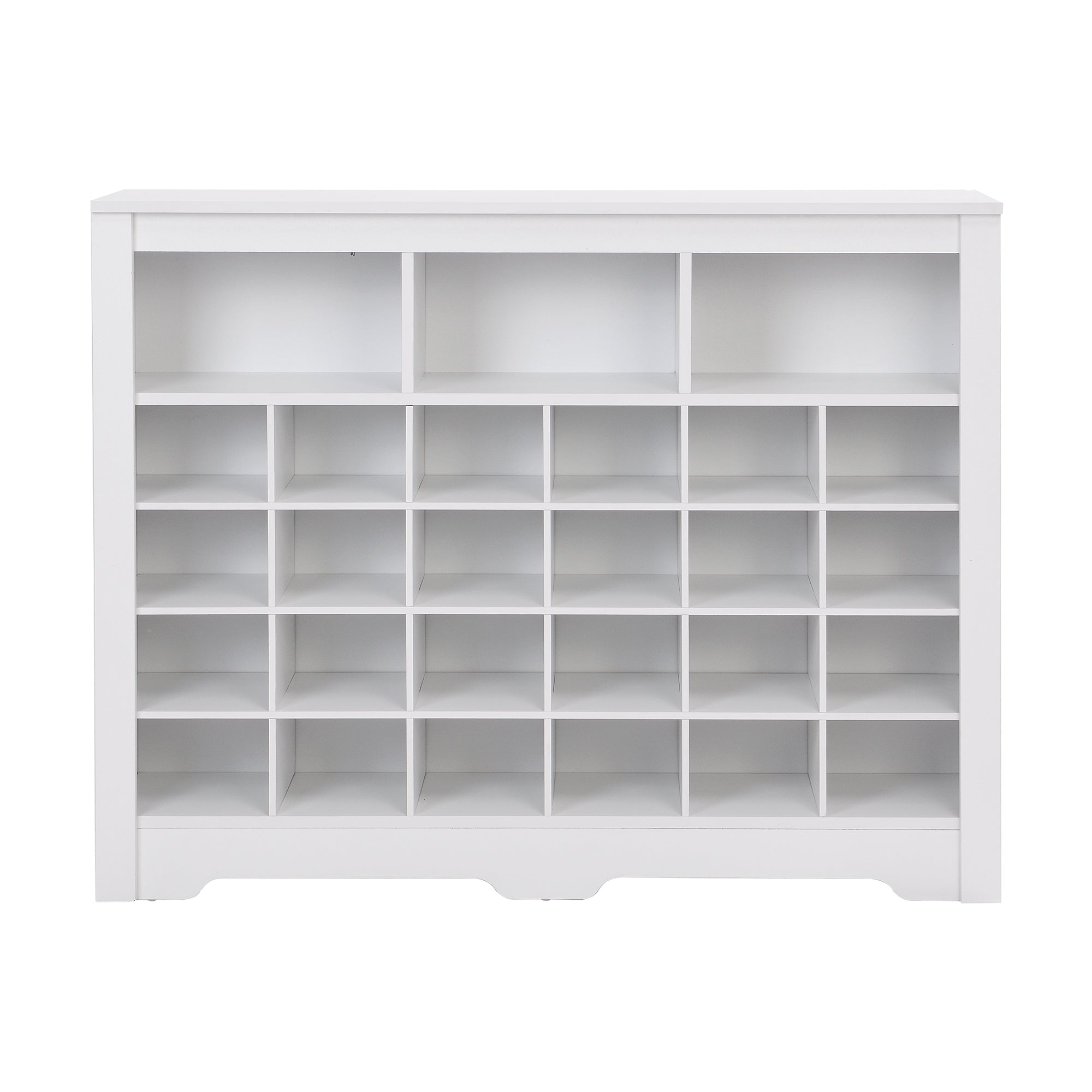 Sleek Design 24 Shoe Cubby Console, Modern Shoe Cabinet - Grand Goldman Shop