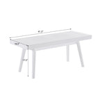 Larwich Solid Wood Slatted Bench, 41.30-Inch Long, White - Grand Goldman Shop
