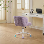 A&A Furniture Office Chair,Artificial rabbit hair Home Office Chair with Metal Base,Adjustable Desk Chair Swivel Office Chair