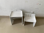 Kids Montessori Weaning Table and Chair Set, Wooden Toddler Table and Chair Set Kids Activity Table Step Stools with Blackboa