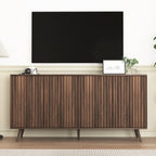 Sideboard Buffet Cabinet with Storage, Long Sideboard Storage Cabinet with 4 Doors, Wood Credenza Console Coffee Bar Cabinets with Adjustable Shelves for Living Room Kitchen Dining Room Walnut - Grand Goldman Shop