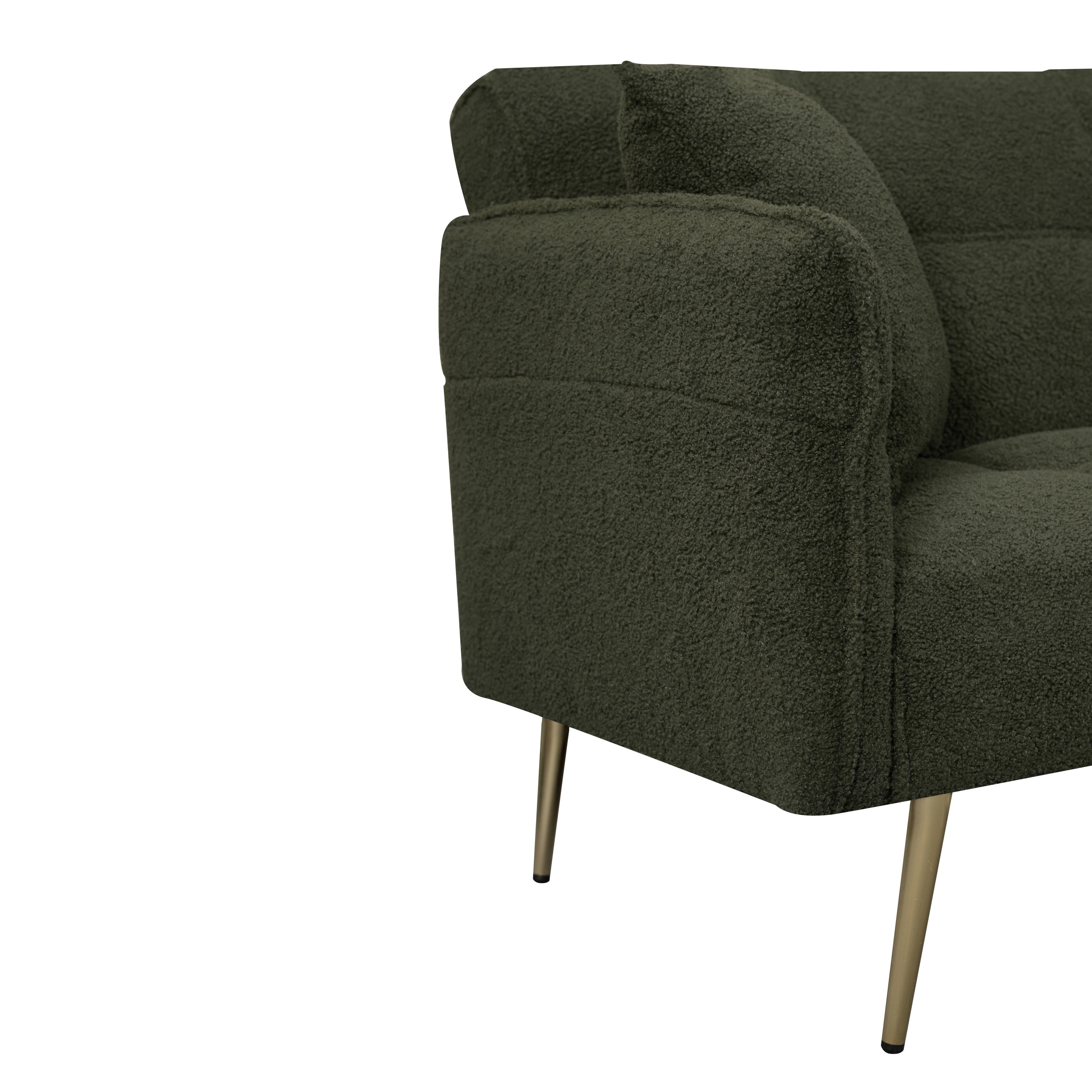 Green Teddy Velvet Futon Sofa Bed with Folding Armrests, Convertible Double Sofa Bed for Small Living Rooms and Studios - Grand Goldman Shop