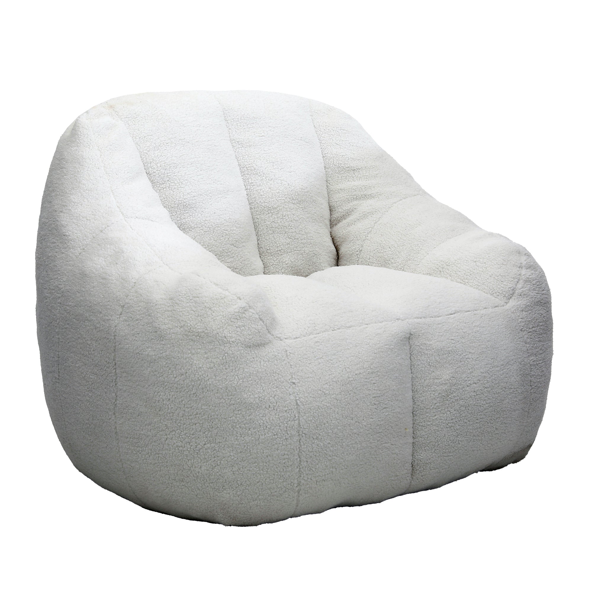 Comfy Bean Bag Chair with Memory Foam Filler – Tufted Soft Stuffed Bean Bag Sofa for Dorm, Apartment, or Living Room – White - Grand Goldman Shop