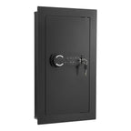 Wall Safe, 3-Tier Hidden Wall Mounted Safe with Password & Key, Q235 Cold-Rolled Steel In-Wall Box with LED Lighting, 2 Adjus